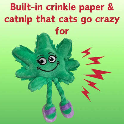 Lil' Mary Jane the Weed Leaf, Stuffed Cat Toy