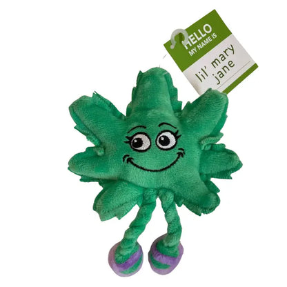 Lil' Mary Jane the Weed Leaf, Stuffed Cat Toy